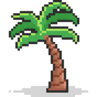 Pixel art cartoon coconut tree png