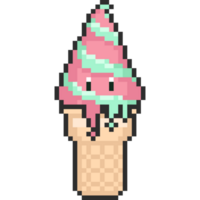 Pixel art cartoon ice cream cone icon png