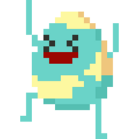 Pixel art cartoon happy easter egg character png