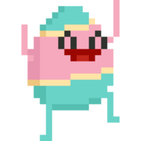 Pixel art cartoon happy easter egg character png