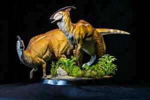 parasaurolophus dinosaurio en el oscuro foto