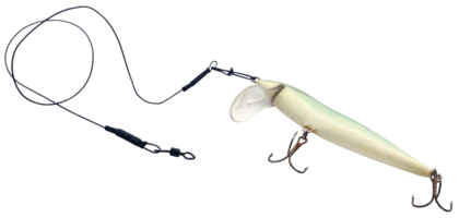 Pike fishing fishing lure with metal wire png