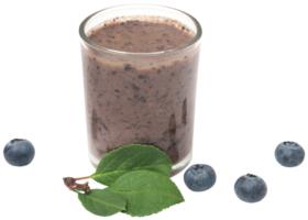 Frais myrtilles et jus dans une verre png