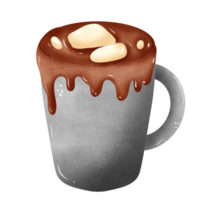 caldo cacao mano disegnato Natale elementi illustrazione png