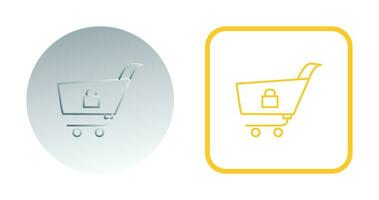 Unique Locked Cart Vector Icon