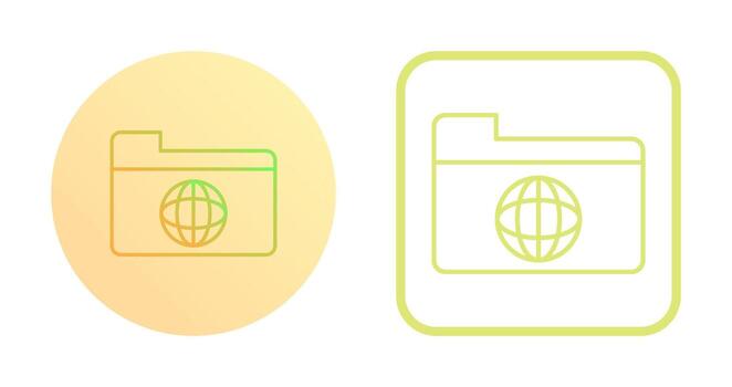 icono de vector de carpeta de red única