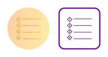 Unique Numbered list Vector Icon