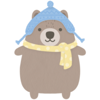 fofa inverno Castanho Urso png