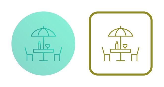 icono de vector de mesa de café único