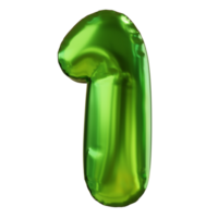 número 1 -conformado globos png