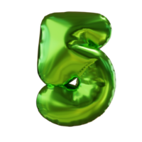 Number 5 -shaped balloons PNG