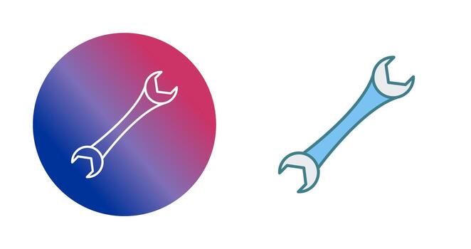 icono de llave inglesa vector