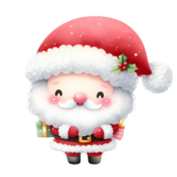 Generated ai, Santa Claus with a bag of gifts in his hands. png