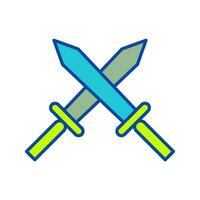 Unique Two Swords Vector Icon