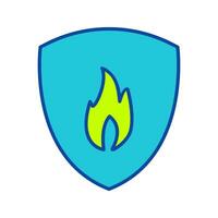 Unique Fire Shield Vector Icon