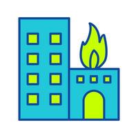 Unique Burning Building Vector Icon