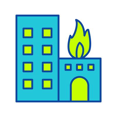 Unique Burning Building Vector Icon