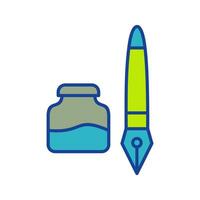 icono de vector de tinta y pluma