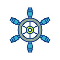 icono de vector de rueda de barco