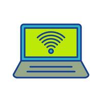 Connected Laptop Vector Icon