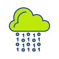 icono de vector de codificación de nube