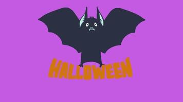 halloween begrepp video i violett bakgrund