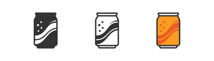 soda en lata icono. frío bebida, cerveza, símbolo. energía bebida en aluminio poder. describir, plano y de colores estilo icono para web diseño. vector ilustración.