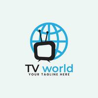 vector illustration analogue retro television with antenna channel world and signal selector