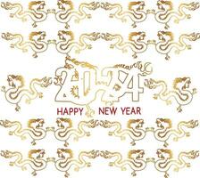 dragon happy new year 2024 vector illustration