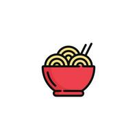 Noodle vector illustration isolated on white background. Noodle icon