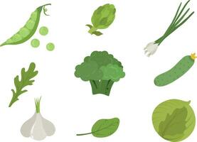 Vegetables set in doodle style. Organic Products. Healthy food. Vector illustration