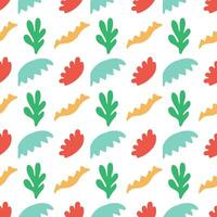 Seamless abstraction, colorful shapes and doodle objects. Abstract contemporary modern trendy vector illustration. All elements are isolated. Vector illustration