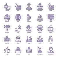 Cyber Crime icon pack for your website design, logo, app, and user interface. Cyber Crime icon basic line gradient design. Vector graphics illustration and editable stroke.