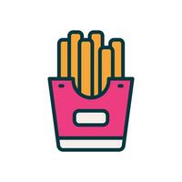 francés papas fritas lleno color icono. vector icono para tu sitio web, móvil, presentación, y logo diseño.