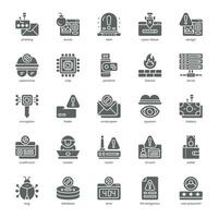 Cyber Crime icon pack for your website design, logo, app, and user interface. Cyber Crime icon glyph design. Vector graphics illustration and editable stroke.