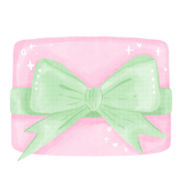 Gift, Pink box with ribbon png