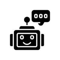 bot chat glyph icon. vector icon for your website, mobile, presentation, and logo design.