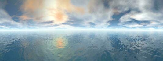 Ocean horizon - 3D render photo