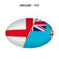 Rugby competition England vs Fiji. Rugby versus icon for quarter finals. vector