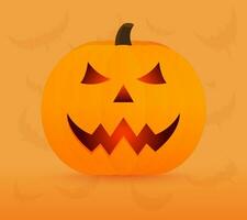 Halloween Pumpkin on orange background. vector