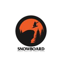 tabla de snowboard logo vector