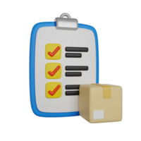 Checklist Delivery 3D render icon png