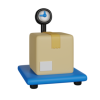 Box on Scales Delivery 3D render icon png