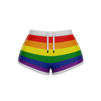 arco Iris shorts, orgulho mês, 3d render ícone png