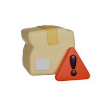 Broken Package Delivery 3D render icon png