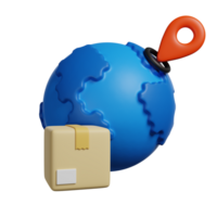 Worldwide Delivery 3D render icon png