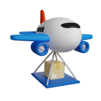 Airplane Delivery 3D render icon png