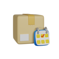 Calendar Delivery Day 3D render icon png