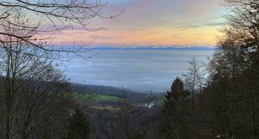 Alps mountains by sunset, France, HDR photo