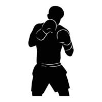 boxer silhouette hand drawing. graphic assets in the form of shadows of boxing players that can be used for background designs vector